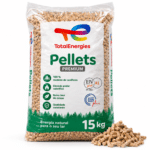 TotalEnergies pellets de madeira – saco de 15 kg – 100 % madeira de coníferas – ENplus A1