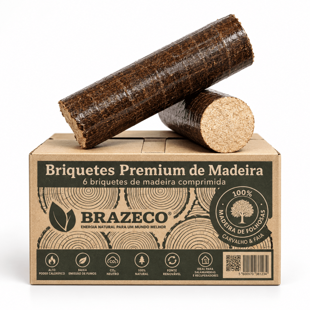 Briquetes Premium de madeira – palete com 80 caixas – 100 % madeira de folhosas de carvalho e faia