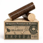 Briquetes Premium de madeira – palete com 80 caixas – 100 % madeira de folhosas de carvalho e faia