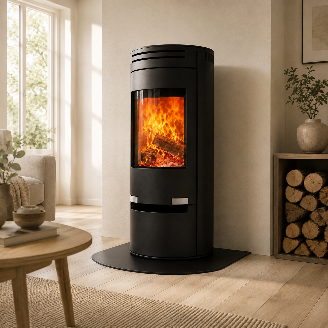 Aduro 22 salamandra a lenha em aço preta 5,5 kW com controlo automático