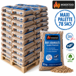 WOODSTOCK pellets de madeira – palete de 78 sacos – 100 % madeira de coníferas – DINplus & NF