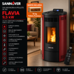 Sannover Salamandra a pellets de ar Flavia 9,5 kW Bordeaux
