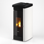 Freepoint STEE salamandra a pellets em aço branca 8,5 kW com controlo automático