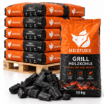 Heizfuxx carvão vegetal qualidade profissional – 12 sacos de 10 kg – palete 120 kg