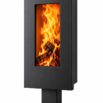 Panadero Osaka salamandra a lenha em aço preto metálico 8 kW