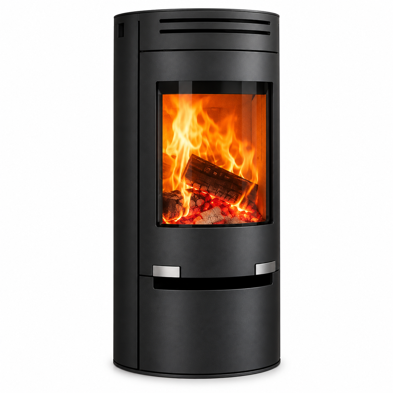 Aduro 1.1 salamandra a lenha em aço preta 6 kW com controlo automático