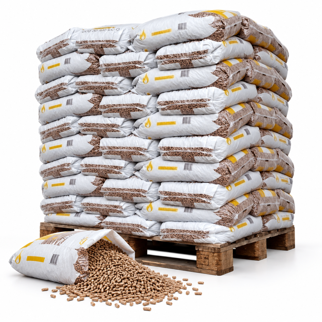 Naturkraft pellets de madeira – meia palete 33 sacos de 15 kg – 495 kg – 100 % madeira de coníferas – ENplus A1 & DINplus