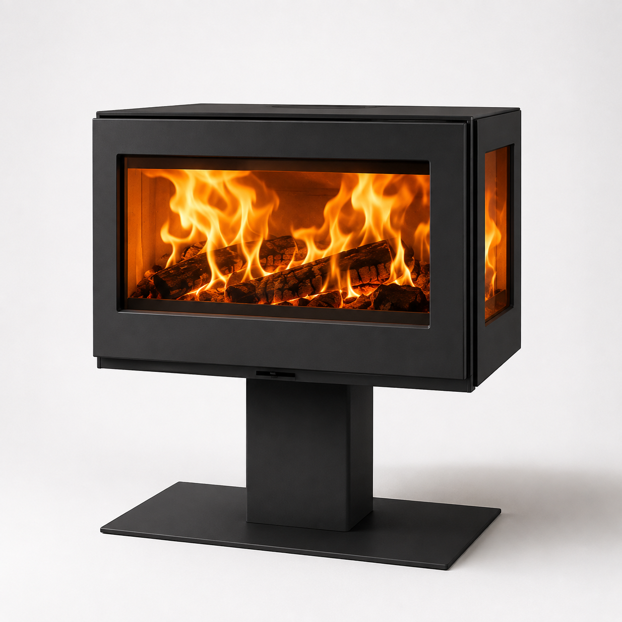 Panadero Harmonie 3V salamandra a lenha em aço preto metálico 7,9 kW