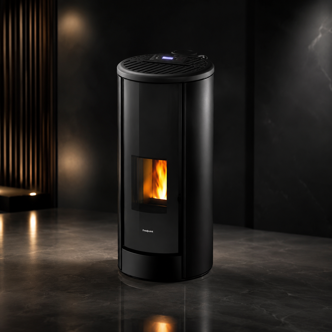 Freepoint Breeze salamandra a pellets em aço branca 9,1 kW com controlo automático