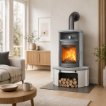 Hark Avenso GT ECOplus salamandra a lenha em pedra natural 8 kW com controlo automático