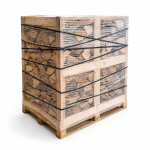 Lenha seca empilhada 25 cm – 160 × 125 × 125 cm