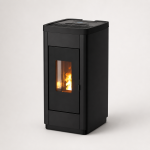 Freepoint STEE salamandra a pellets em aço bronze 8,5 kW