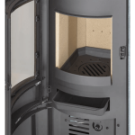 Thermia München V3 salamandra a lenha cinzento-ferro fundido com pedra-sabão 7 kW automática