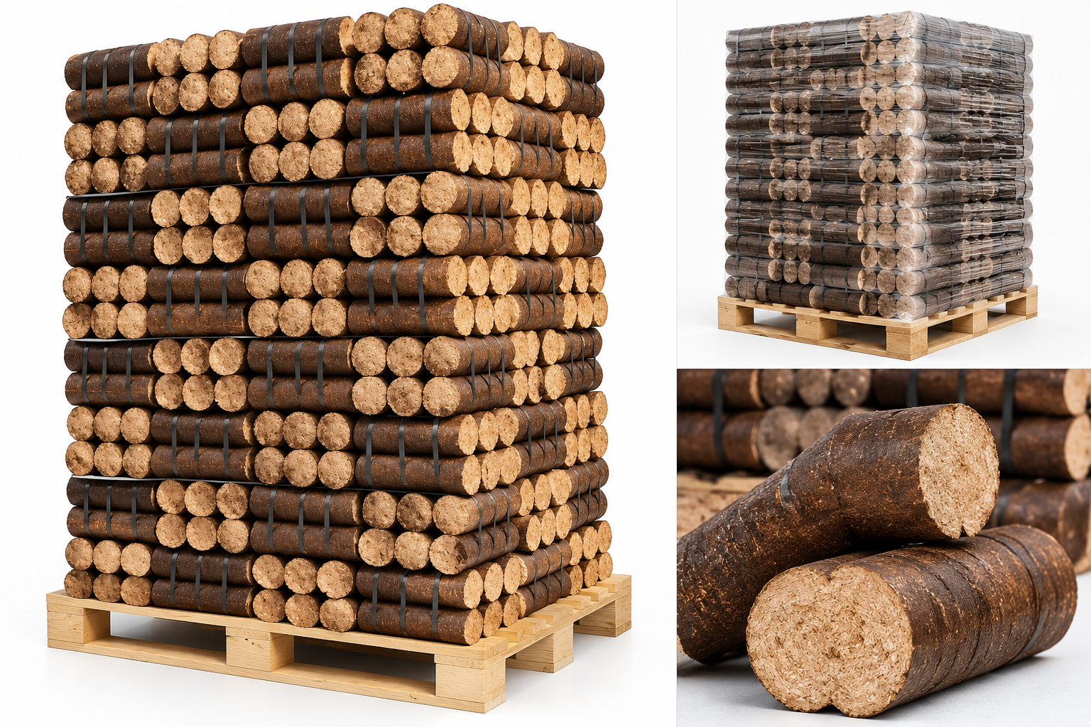 WOODSTOCK briquetes de madeira prensada – palete com 8 × 84 briquetes – elevado poder calorífico