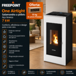 Freepoint One Airtight salamandra a pellets em aço branca 7 kW