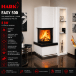 Hark Easy 500 salamandra a lenha em granito preto 8 kW com controlo automático
