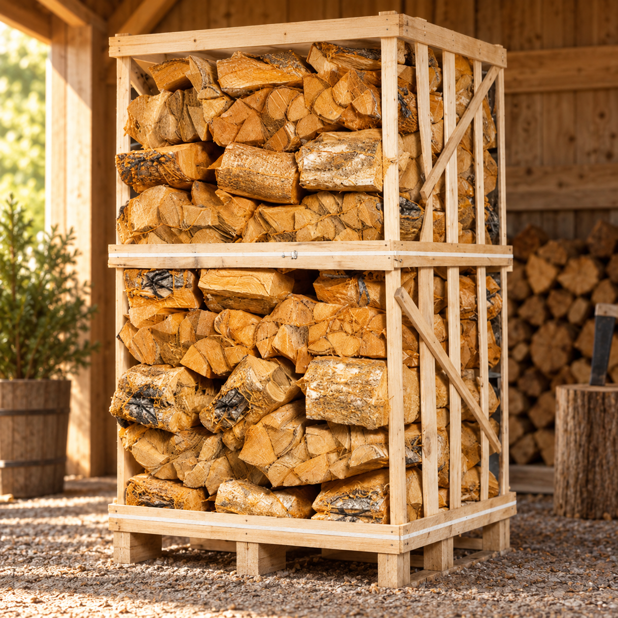 Lenha de bétula 25 cm – 80 sacos – humidade residual ≤ 20 % – elevado poder calorífico
