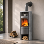 Hark Opera-B salamandra de combustão contínua creme 7 kW com controlo automático – classe A+