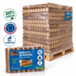 WOODSTOCK briquetes de aquecimento – 104 sacos – madeira de coníferas – poder calorífico 4.800 kWh/t