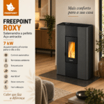 Freepoint Roxy salamandra a pellets em aço antracite 7 kW