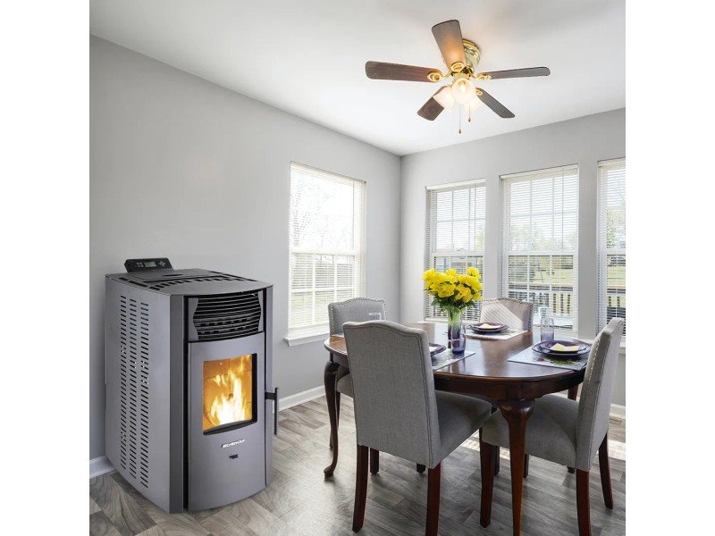 SCHENGER Salamandra a pellets HP51 preta 8,8 kW A+ totalmente automática Wi-Fi + ECO + TIMER