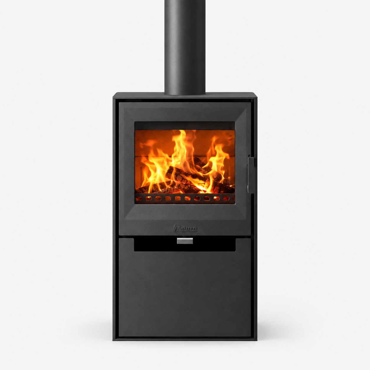Aduro 14 salamandra a lenha em aço preta 6,5 kW com controlo automático