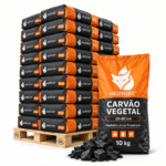Carvão vegetal 20–80 mm – 36 × 10 kg – madeira dura Premium