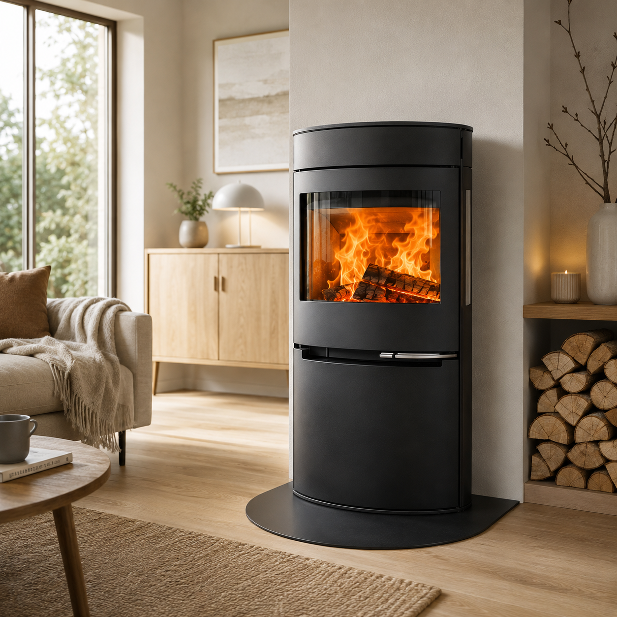 Aduro 21 salamandra a lenha em aço preta 6,5 kW com controlo automático