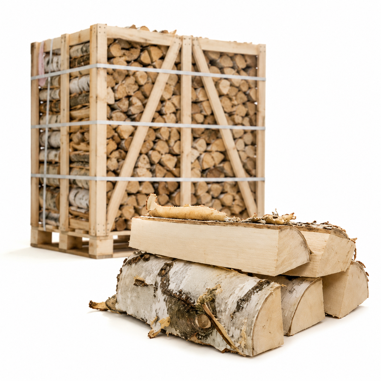 Heizfuxx lenha de bétula – 1 metro cúbico aparente / aprox. 500 kg