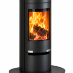 Aduro 1.1 salamandra a lenha em aço preta 6 kW com controlo automático