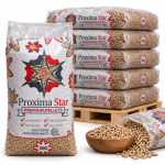 Proxima Star pellets de madeira – 66 sacos de 15 kg – palete 990 kg – 100 % madeira de coníferas