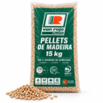 Van Roje pellets de madeira – 65 sacos de 15 kg – palete 975 kg – 100 % madeira de coníferas – ENplus A1, DINplus & PEFC