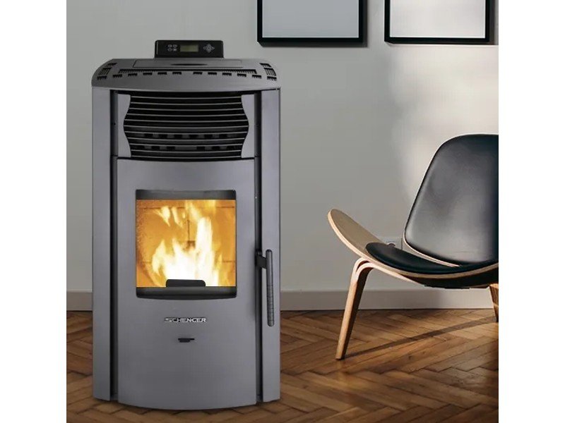 SCHENGER Salamandra a pellets HP51 preta 8,8 kW A+ totalmente automática Wi-Fi + ECO + TIMER