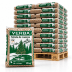 Verba pellets de madeira – 70 sacos de 15 kg – palete 1.050 kg – 100 % madeira de coníferas – ENplus A1