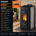 Freepoint Pret salamandra a pellets em pedra natural 8,6 kW com controlo automático