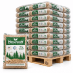Naturkraft pellets de madeira – 66 sacos de 15 kg – palete 990 kg – 100 % madeira de coníferas – ENplus A1 & DINplus