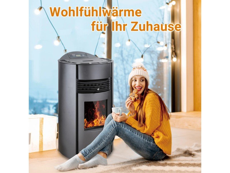 SCHENGER HP51-R salamandra a pellets preta 8,8 kW A+ totalmente automática Wi-Fi + ECO + TIMER