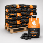 Heizfuxx briquetes de carvão vegetal – 60 sacos de 5 kg – palete 300 kg