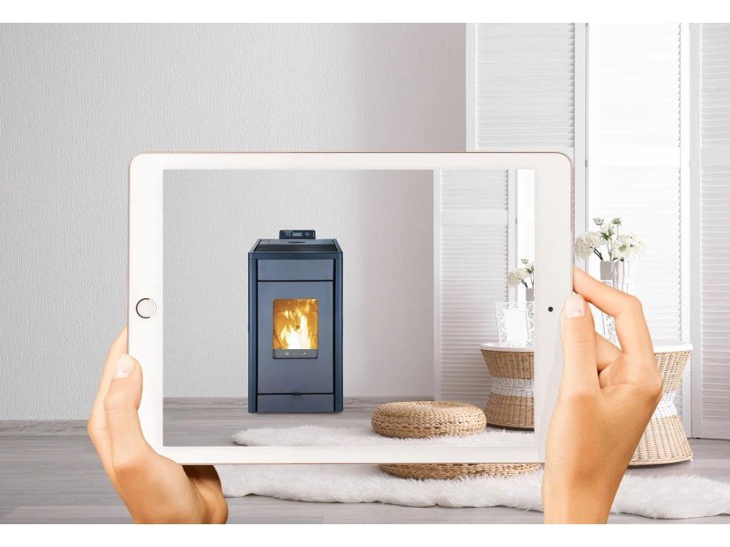 SCHENGER HP07 salamandra a pellets preta 8 kW A++ totalmente automática Wi-Fi + ECO + TIMER
