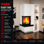 Hark Easy 500 salamandra a lenha em granito preto 8 kW com controlo automático