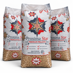 Proxima Star pellets de madeira – 66 sacos de 15 kg – palete 990 kg – 100 % madeira de coníferas
