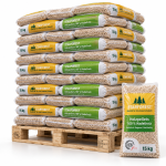Starforest pellets de madeira – 70 sacos de 15 kg – palete 1.050 kg – 100 % madeira de coníferas – DINplus