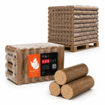 Heizfuxx Nestro XL Red briquetes de madeira dura – 96 embalagens de 10 kg – palete 960 kg