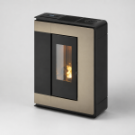 Freepoint Arco salamandra a pellets em aço bronze 7 kW com controlo automático