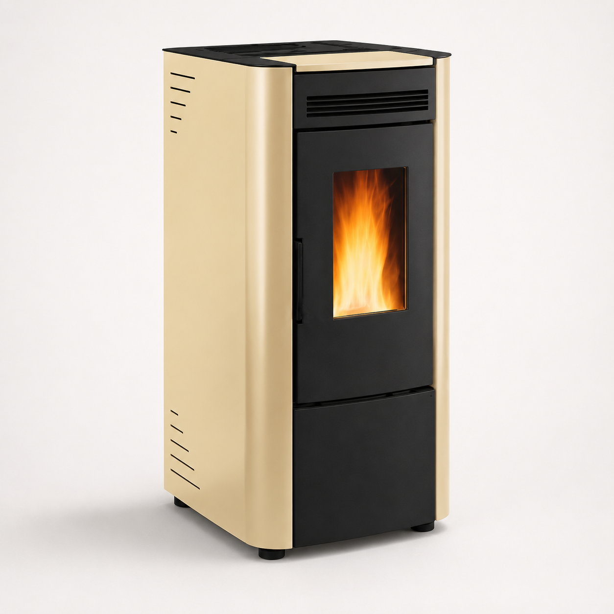 Firefix Ketty salamandra a pellets em aço preto-bege 6,3 kW