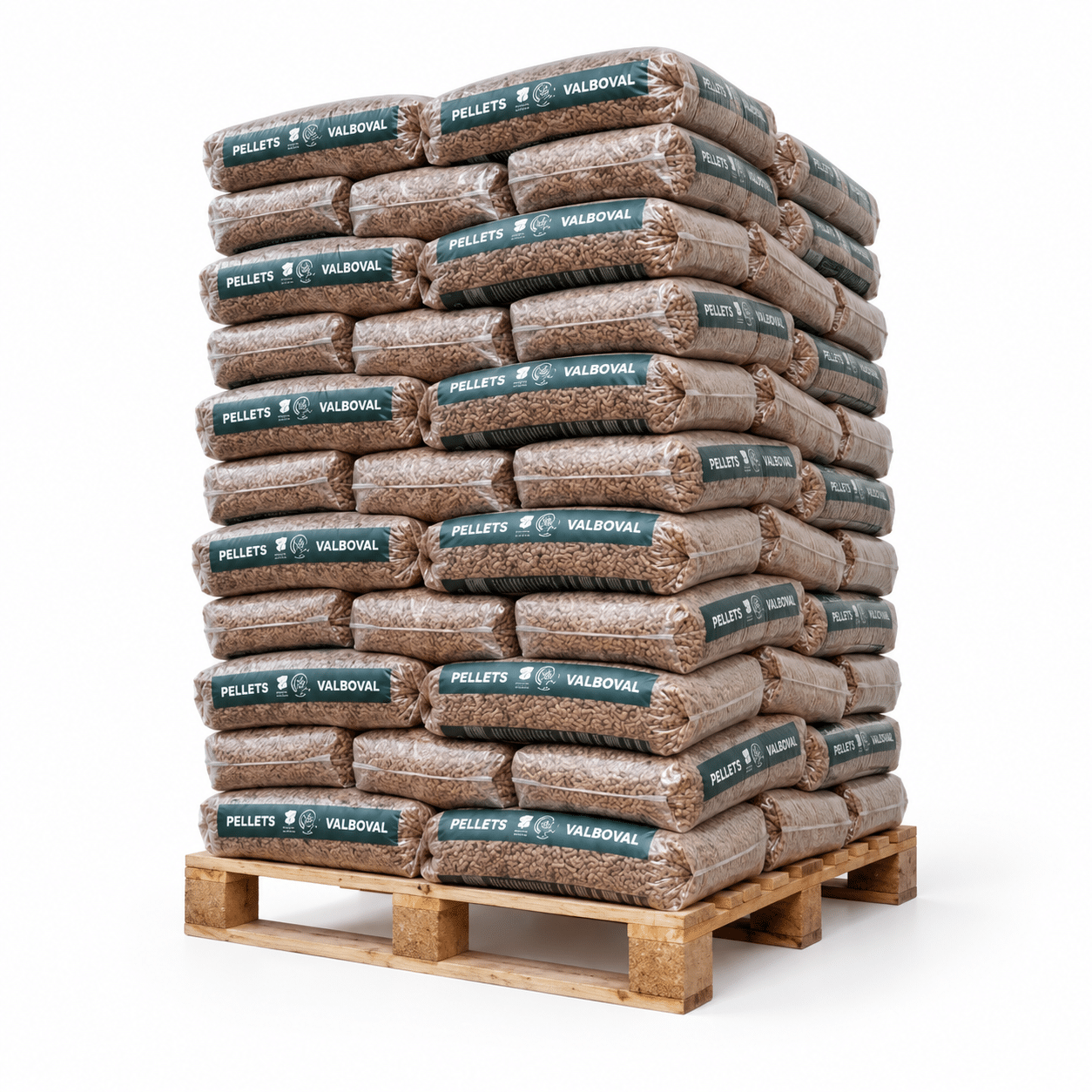 Valboval pellets de madeira – 65 sacos de 15 kg – palete 975 kg – 100 % madeira de coníferas – DINplus