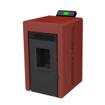SCHENGER HLP3402 salamandra a pellets vermelha 5,5 kW A++ totalmente automática Wi-Fi + modo ECO