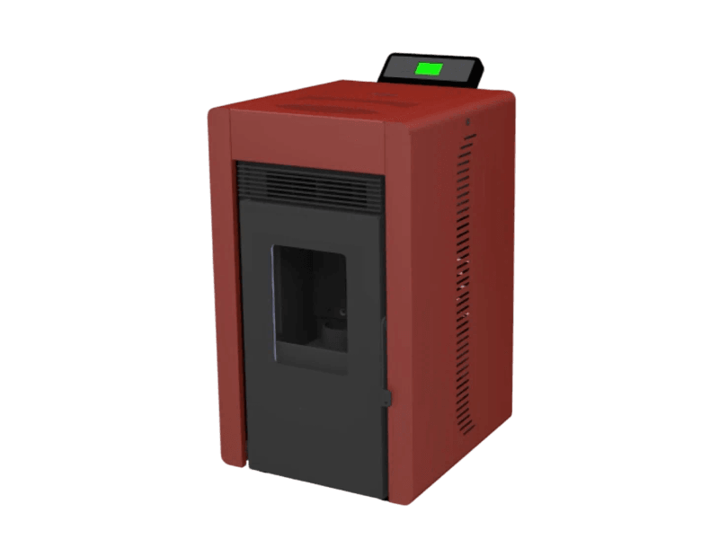 SCHENGER HLP3402 salamandra a pellets vermelha 5,5 kW A++ totalmente automática Wi-Fi + modo ECO