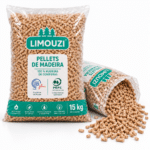 Limouzi pellets de madeira – 66 sacos de 15 kg – palete 990 kg – 100 % madeira de coníferas – DINplus & PEFC