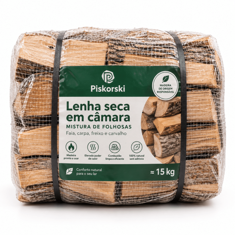 Lenha seca em câmara em fardo – mistura de folhosas com faia, carpa, freixo e carvalho